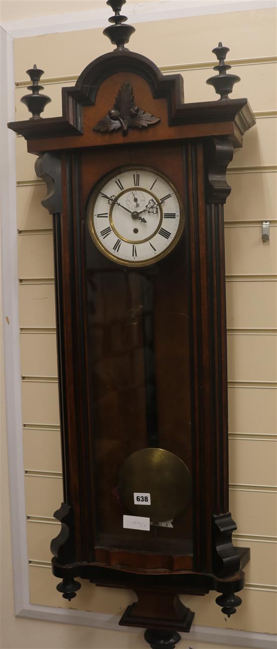 A 19th century mahogany Vienna timepiece, H.125cm